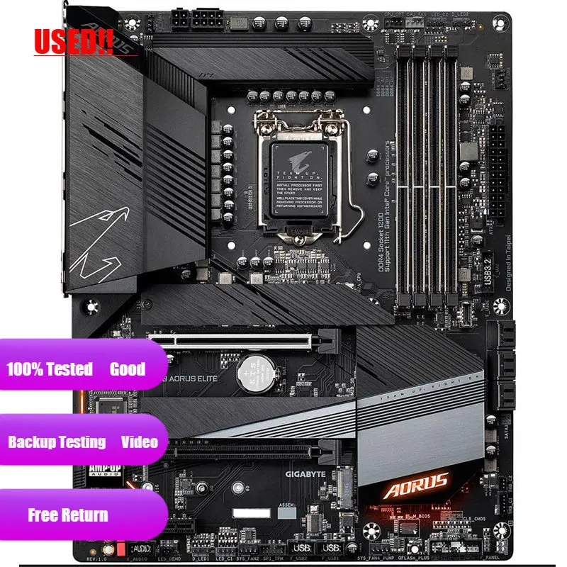 GIGABYTE Z590 AORUS ELITE LGA 1200 With Intel Z590 ATX Motherboard with Triple M.2, PCIe 4.0, USB 3.2 Gen2X2 Type-C