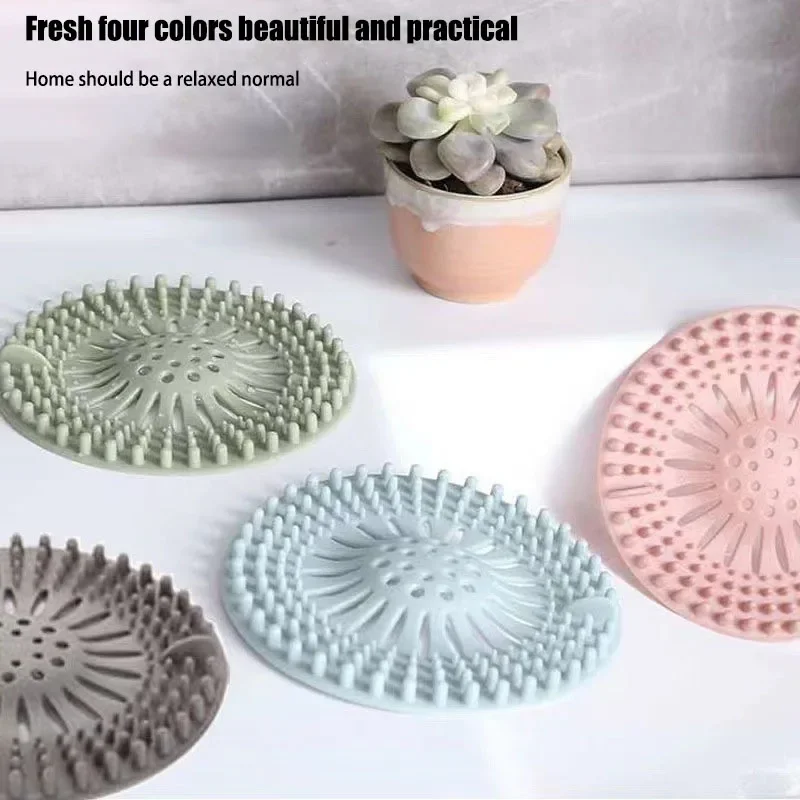Hair Filter Sink Anti-blocking Strainer Bathtub Shower Floor Drain Stopper Silicone Kitchen Deodorant Plug Bathroom Accessories