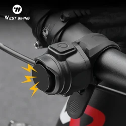 WEST BIKING Bike Electric Bell Loud Horn Warning Safety Anti-theft USB Rechargeable Alarm Horn Riding Cycling Accessories