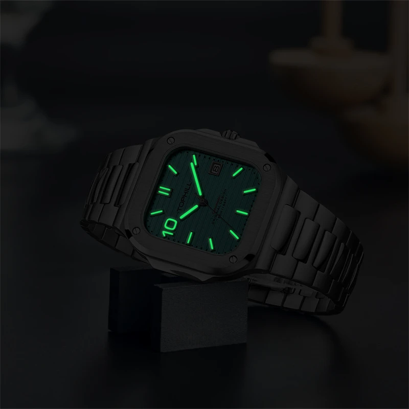 TOPHILL 39mm Square Automatic Watch Mechanical Ultra-Thin Case
