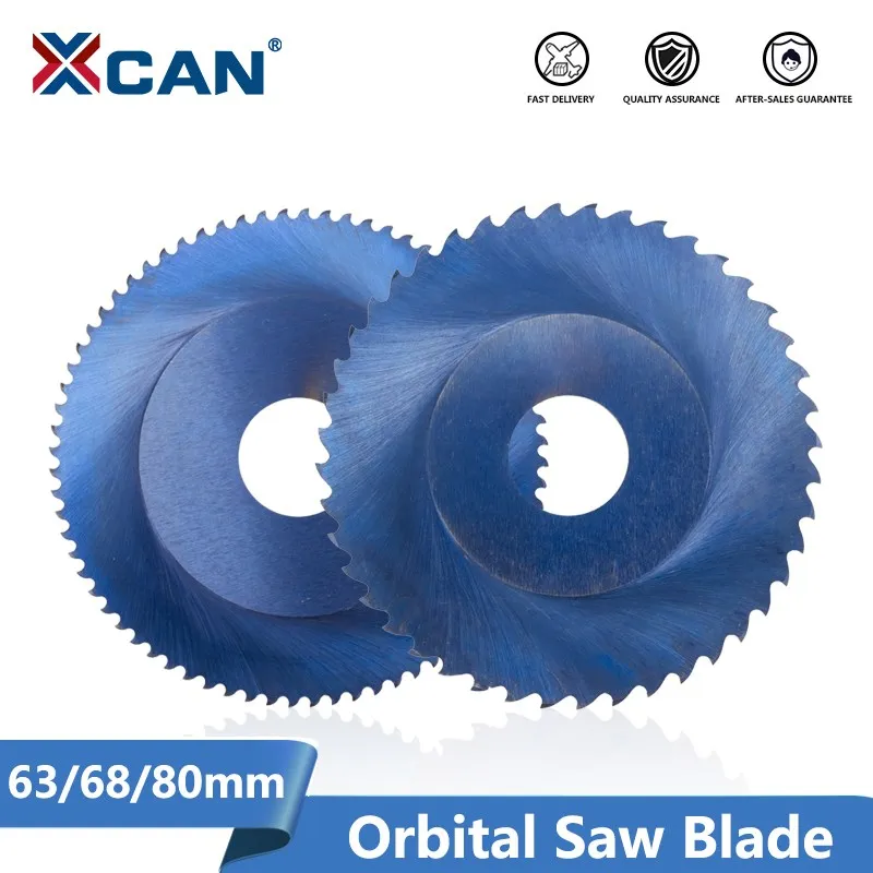 XCAN Circular Saw Blade 1pc Nano Blue Coated Orbital Cutting Machine Saw Blade 63/68/80mm 44/64/72/80T HSSM35 Metal Pipe Cutting