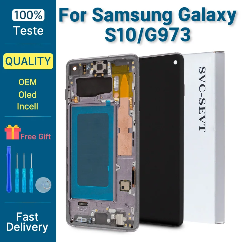 Pantalla táctil Pop SM-G973F SM-G973U para Samsung Galaxy S10 reemplazo del ensamblaje del digitalizador LCD para Samsung Galaxy S10 panel de visualización