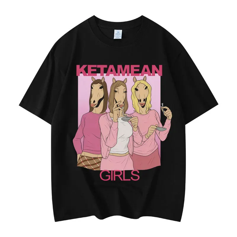 

Ketamean Girls Funny Meme Graphic T Shirts Harajuku Y2k Fashion Oversized T-shirts Men Women Summer Casual Loose Cotton T-shirt