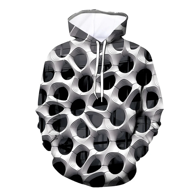 

Pullover Hoodie Men Women Fashion Honeycomb 3D Printed Hooded Sweatshirt Autumn Plus Size Loose Casual Streetwear With Pocket