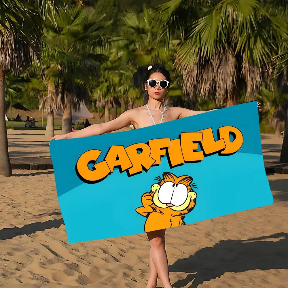 Cute Anime G-Garfields Cat Anime Beach Swimming Towel Soft Absorbent Washcloth Children's Gifts for Kids Travel Camping Gym