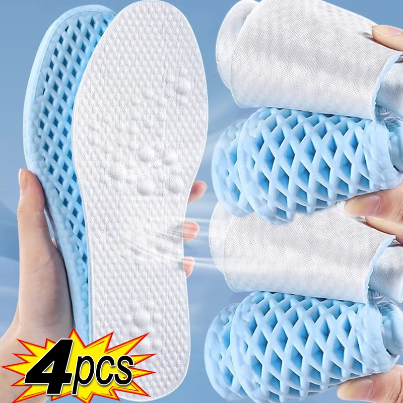 Latex Summer Cool Insoles Soft Sweat Absorb Deodorization Breathable Sport Shoe Pads Barefoot Thin Insert Cushion for Women Men image 2