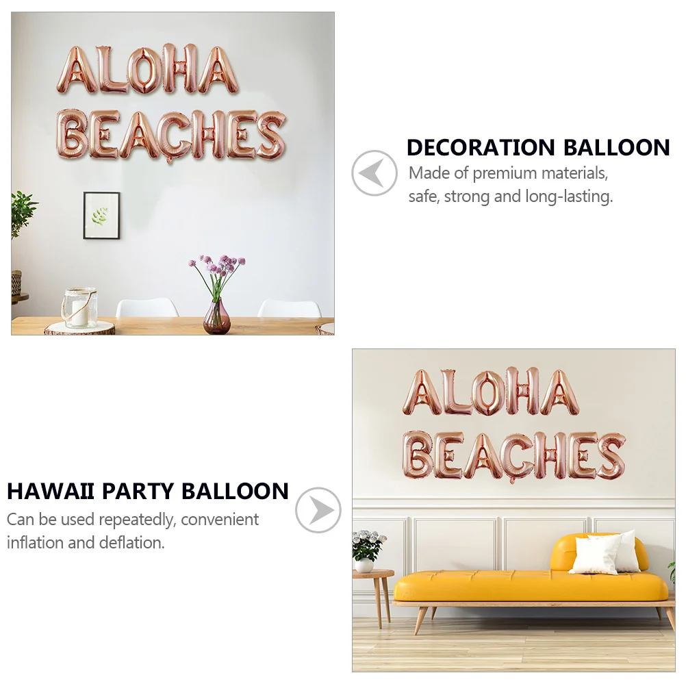 

1 Set Hawaii Premium Letter Balloon Multi-Functional Decoration Decor For Theme Party Hanging Use Balloon Party Supplies