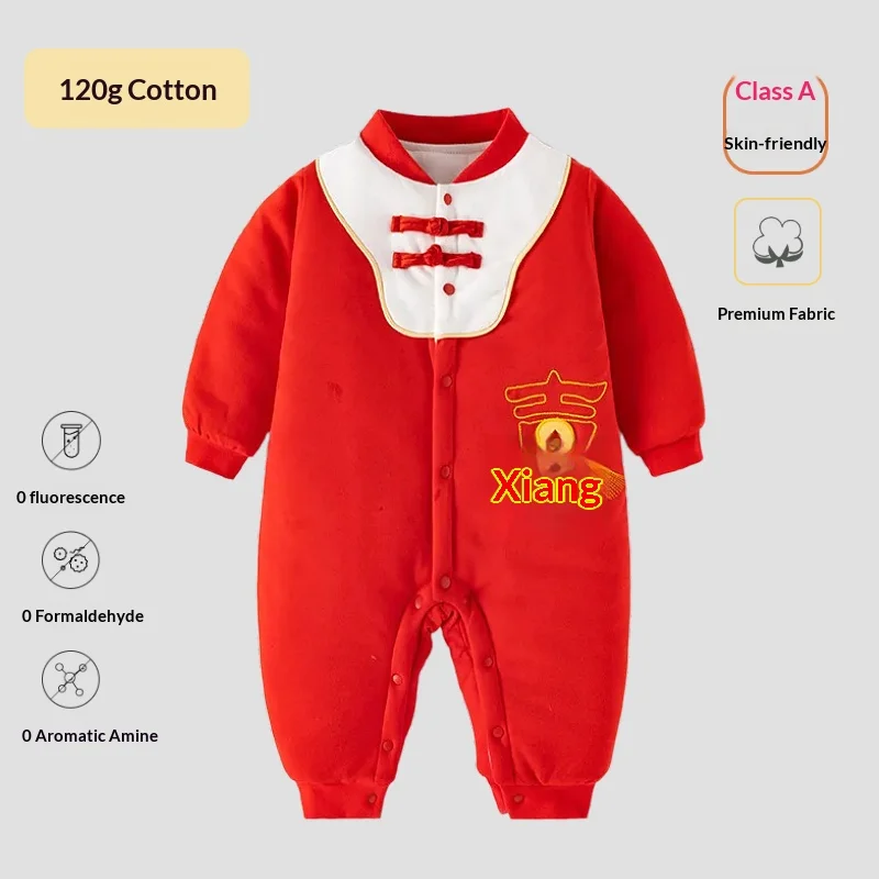 

Утепленный комбинезон с длинным рукавом для малышей на осень-зиму, 120 г, хлопок, домашняя одежда для ползания