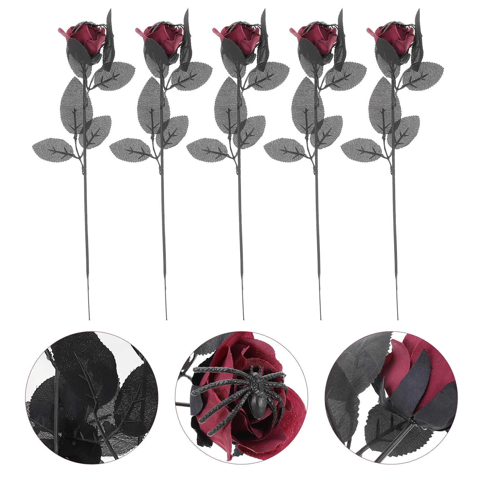 

5 Pcs Artificial Flower Decoration Halloween Flowers Decorations Spider Fake Indoor for