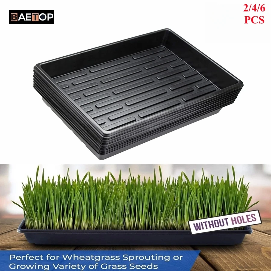 Plastic Plant Growing Pot without Holes, Seedling Starter Trays, Hydroponic Tray for Flowers, Seedlings Plants, 29x39cm