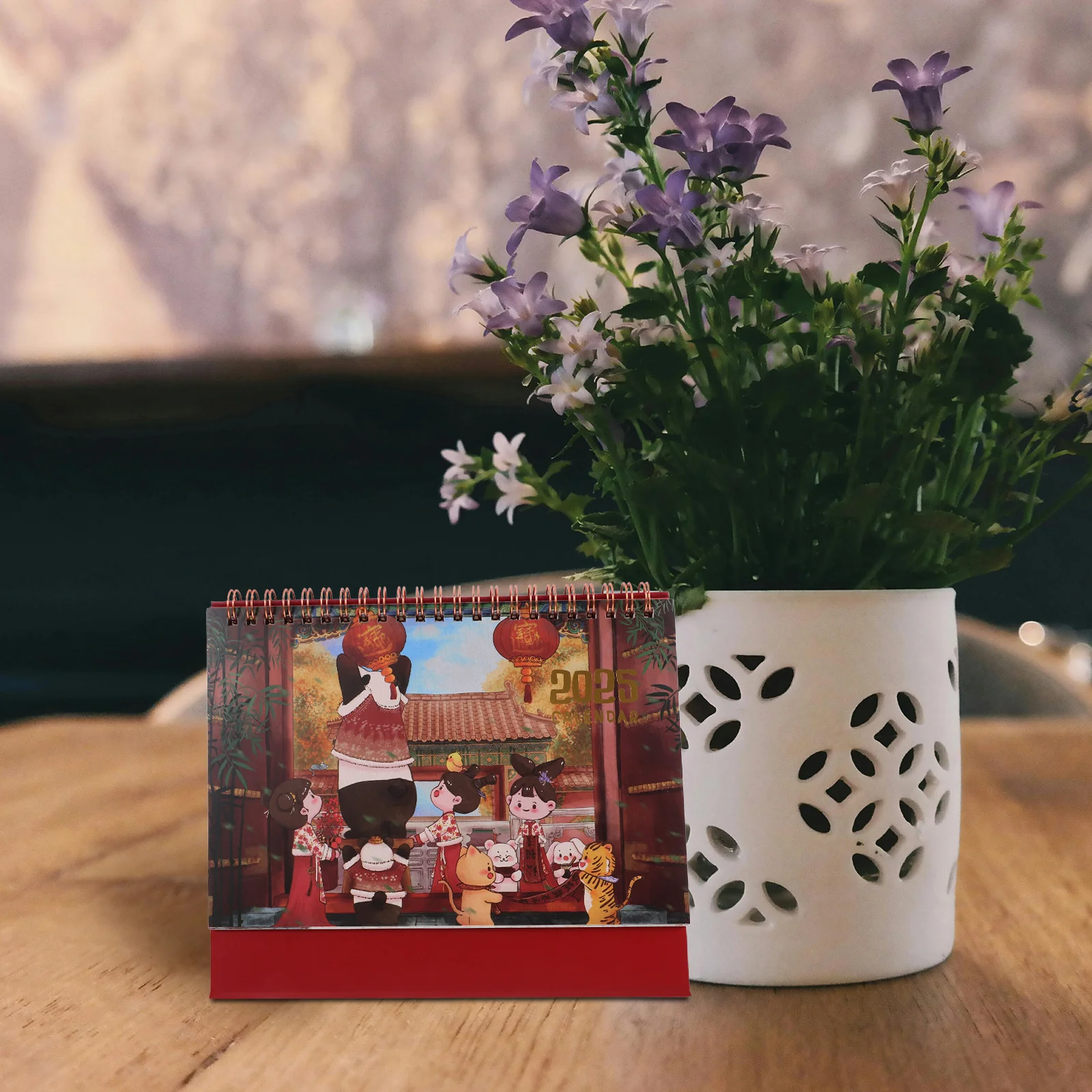 

2025 Desk Office Desk Decor Retro Style Design Creative Planner Office Creative Coil Calendar Accessories Cute Decor