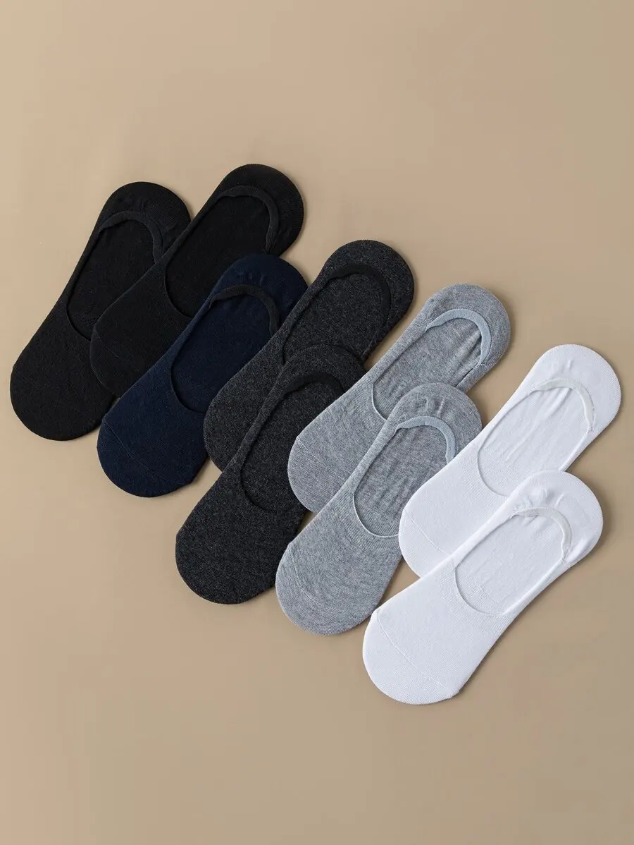 

9 Pairs Men Solid Color Invisible No Show Socks