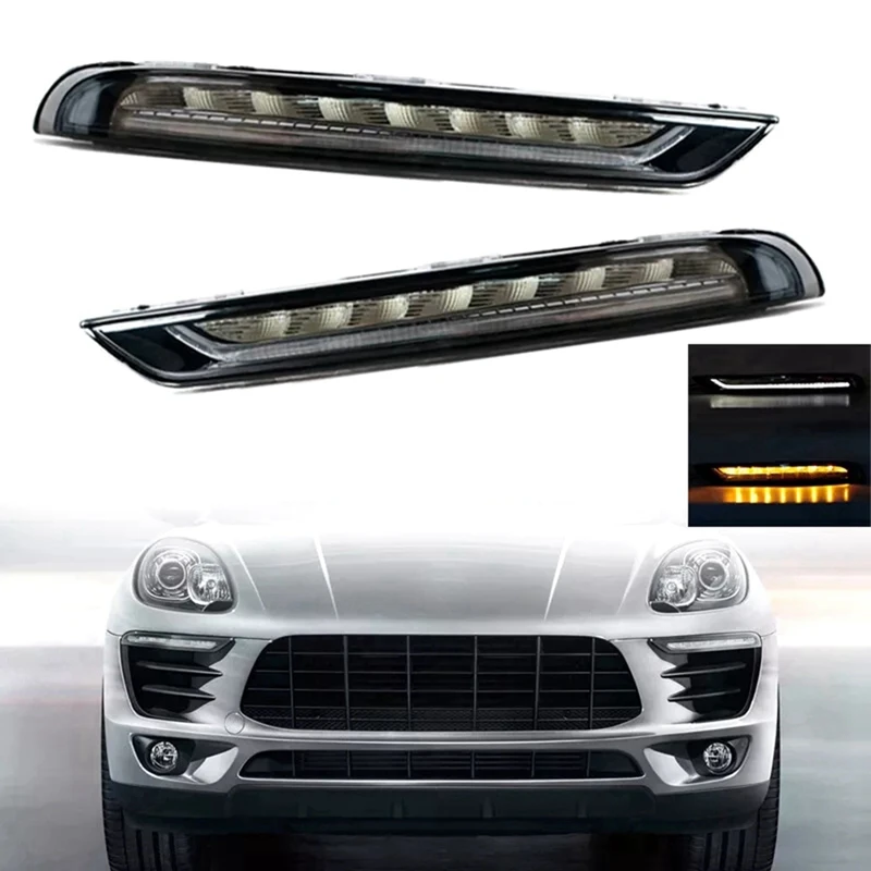 

Автомобильные светодиодные DRL дневные ходовые огни для Porsche Macan 95B Base S Turbo GTS SUV 2014-2018