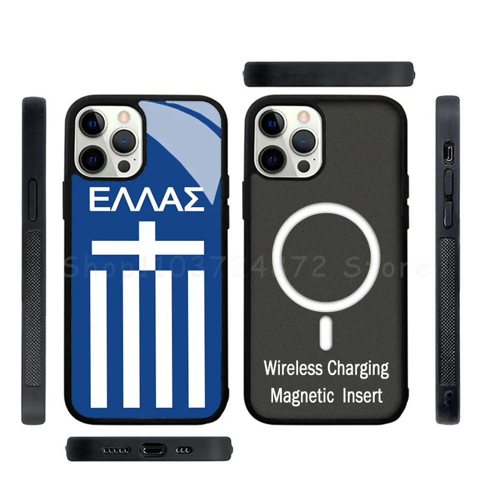 Greece Greek National Flags Strong Magnetic For IPhone 15 14 13 Pro Max 11 12 Mini For Magsafe