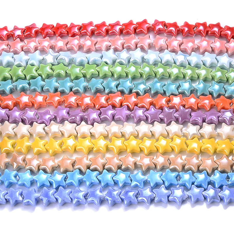 10pcs Colorful Star Ceramic Charm Beads Glazed Mixed Five-pointed Star Spacer Beads For Jewelry Diy Making Bracelet Accessories