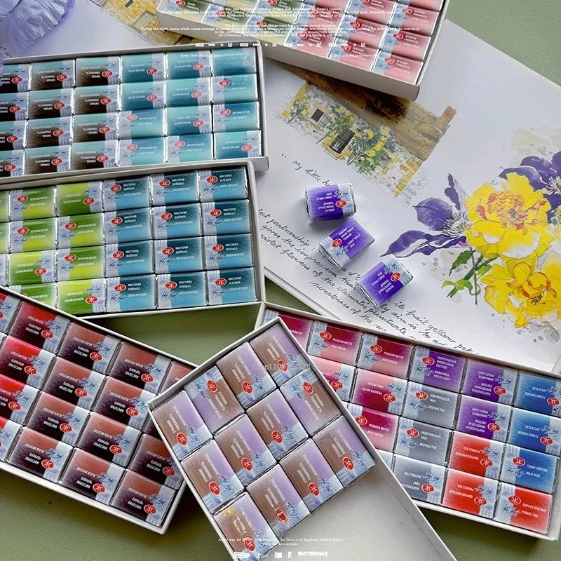 Nouveau 2025 Bloc de peinture aquarelle solide à effet de précipitation de couleur blanche pour étudiants, bloc unique, complément de peinture aquarelle