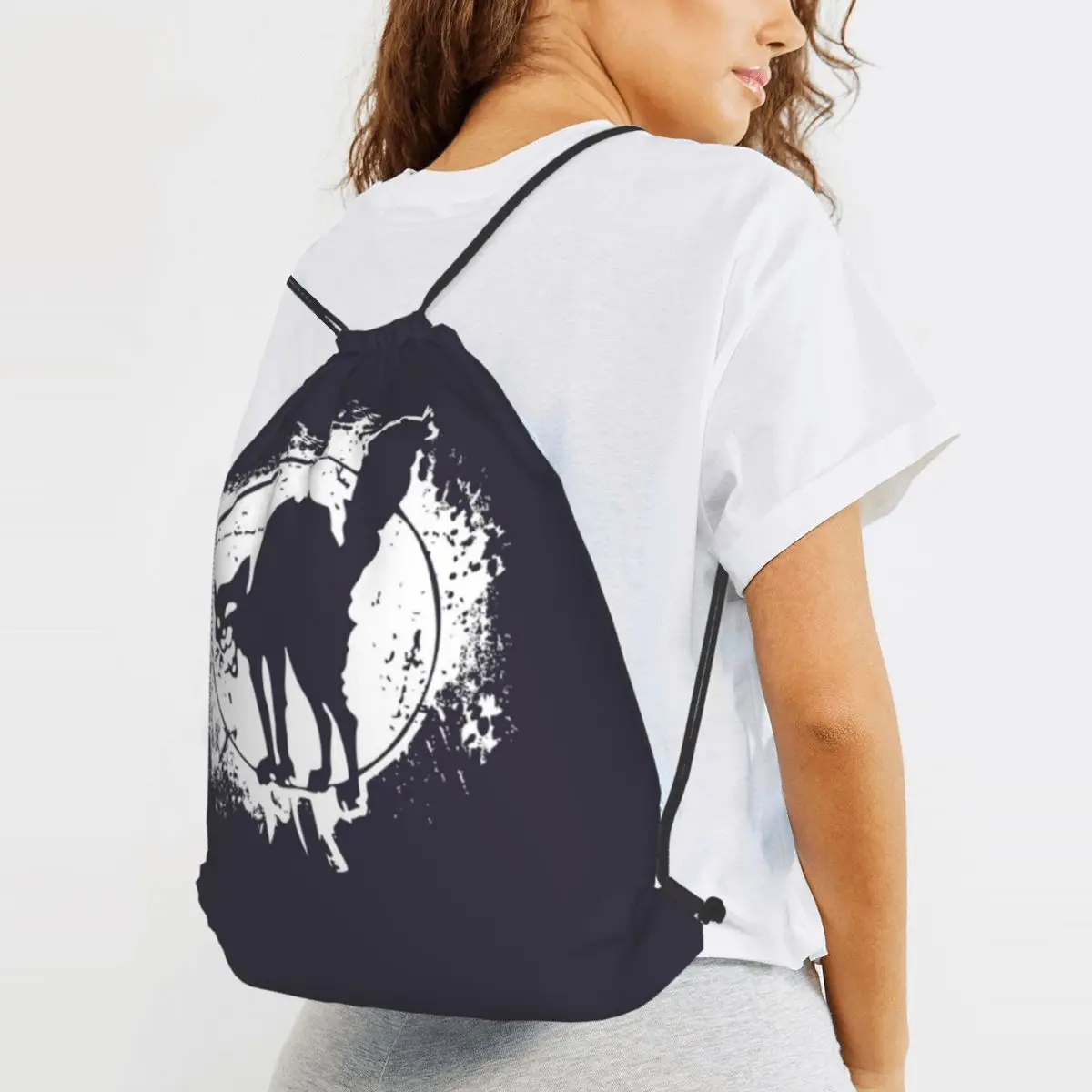 Power Symbol Energy Sources Anarchist Black Cat Backpacks Casual Drawstring Bags Sundries Bag Book Bags for Travel Students