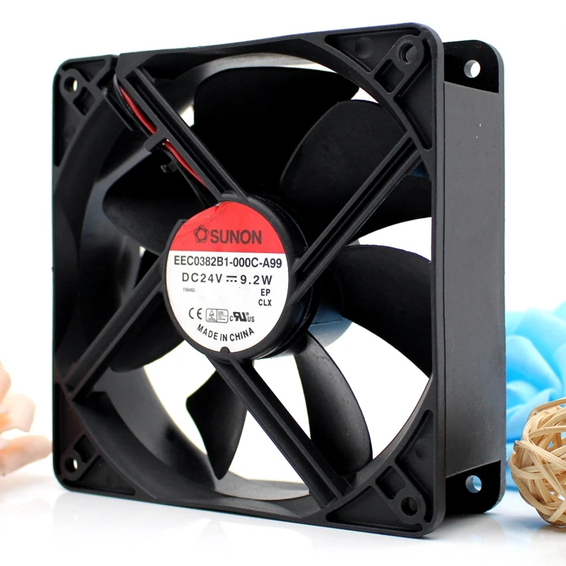 for Sunon EEC0382B1-000C-A99 120mm 12038 DC 24V 9.2W Cooling Fan, 120x120x38mm, for Chassis & Equipment Cooling Solutions