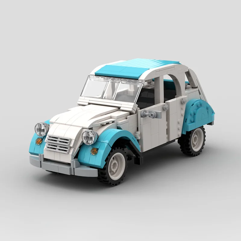 City Car Model MOC Building Bricks 2CV Classic Compact Car Modular Technology Children Holiday Gifts Assemble Toys Suit
