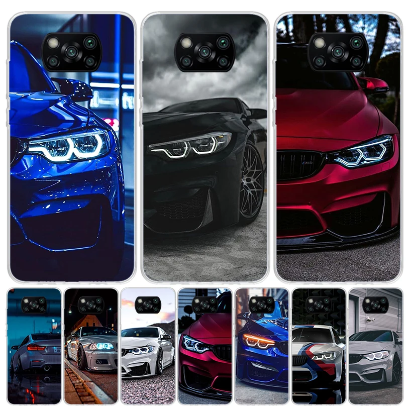 Blue Red Car for Bmw Case Phone Cover for Xiaomi Poco X3 Nfc X5 X6 X4 Gt F6 F5 Pro F4 F3 F2 M5S M5 M4 M3 5G Trend Fundas