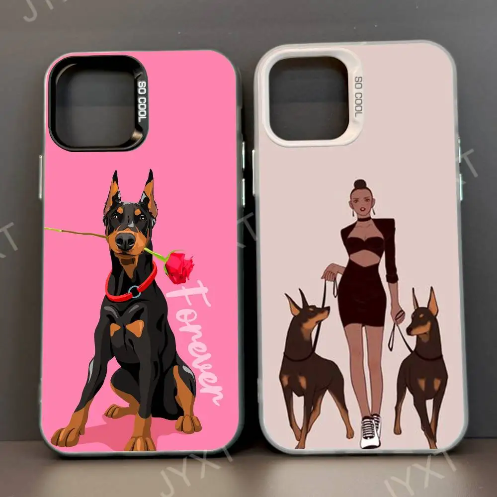 حافظة هاتف Aloof Doberman Pinscher لهاتف Apple 11 12 13 14 15 16Pro Max Plus حافظة هاتف مطلية