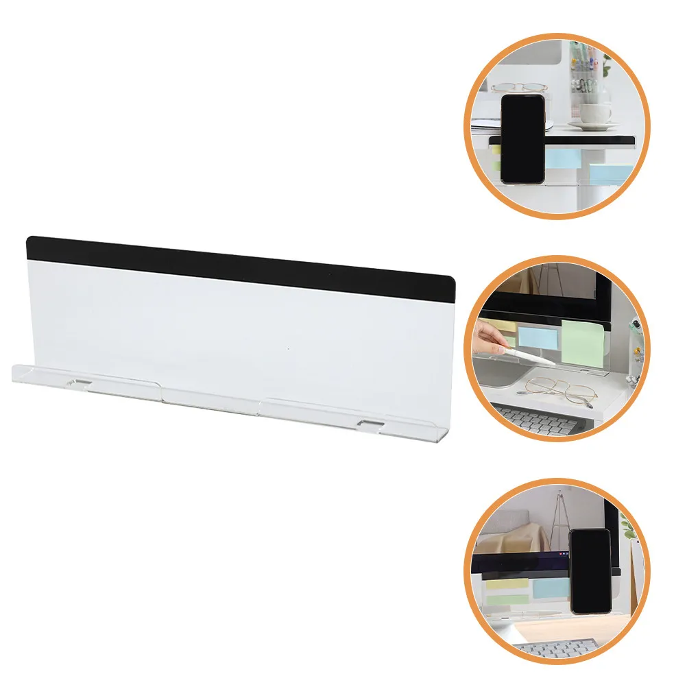 High Durability Acrylic Monitor Memo Board for Computer Screen Bottom Message Notes Organizer Easy Install Office Gadgets Memo
