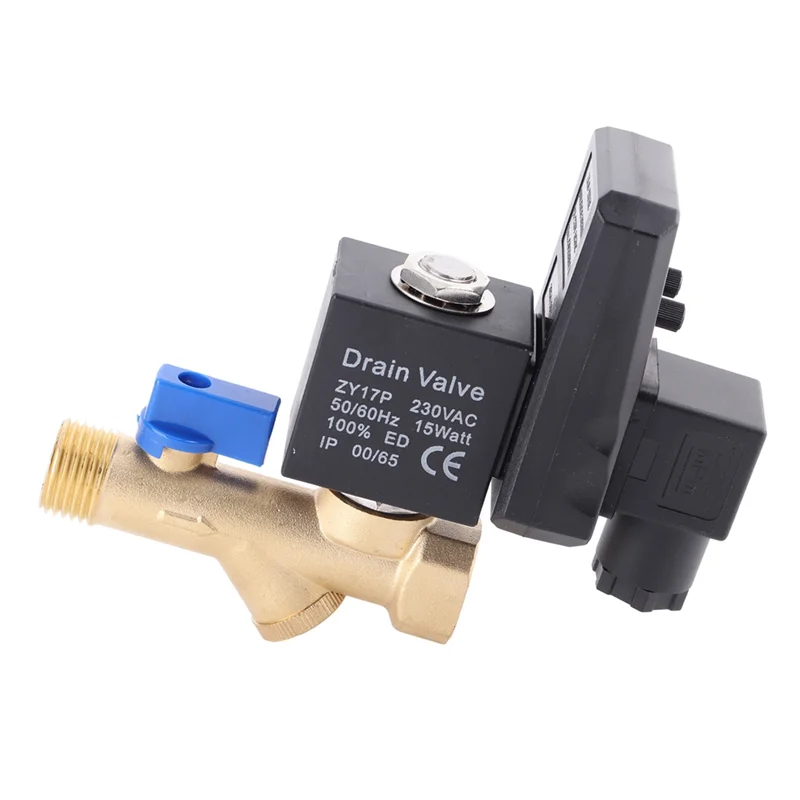 

A27F-G1/2 DN15 Automatic Electronic Timed Drain Valve For Air Compressor Condensate Management AC220V