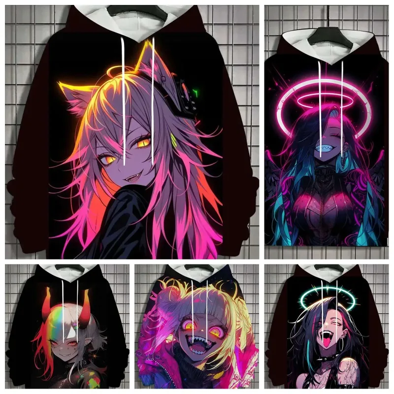 2025 أنيمي شخصية ثلاثية الأبعاد مطبوعة هوديي الرجال والنساء موضة كم طويل المتضخم ملابس رياضية نمط معطف أنيمي الملابس #1