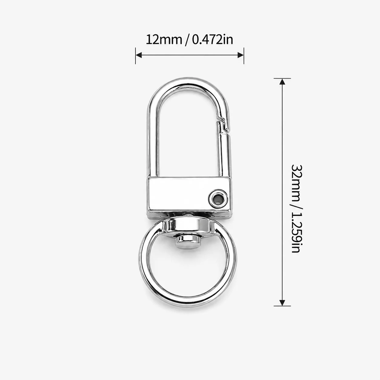 5Pcs D Shape Swivel Snap Hooks 32*12mm Metal Lobster Clasp Clips DIY Jewelry Making Keychain Bag Pendant Accessories view 2