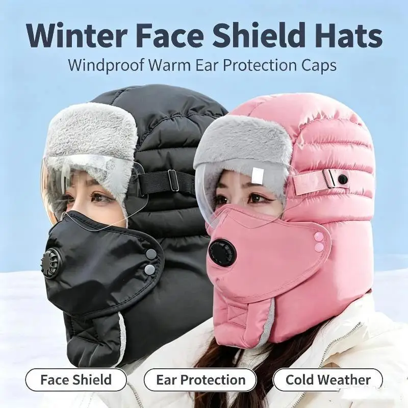 Winter Warm Head Cover Windproof Thickened Ear: Protection Neck Goggles Hat Unisex Thermal Motocycle