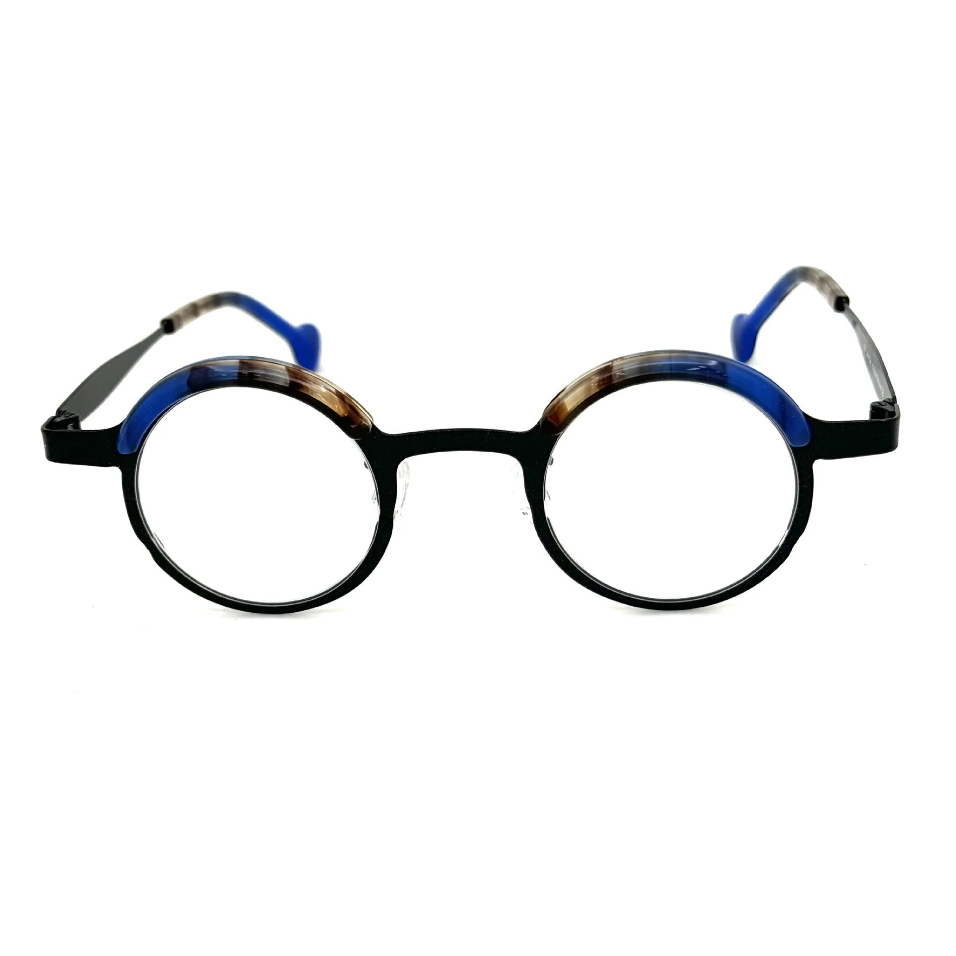 

Theo Belgium Designer Blue Tortoise Acetate Glasses Eyewear Spectacle Frame Men Women Prescription Progressive Eyeglasses Tag
