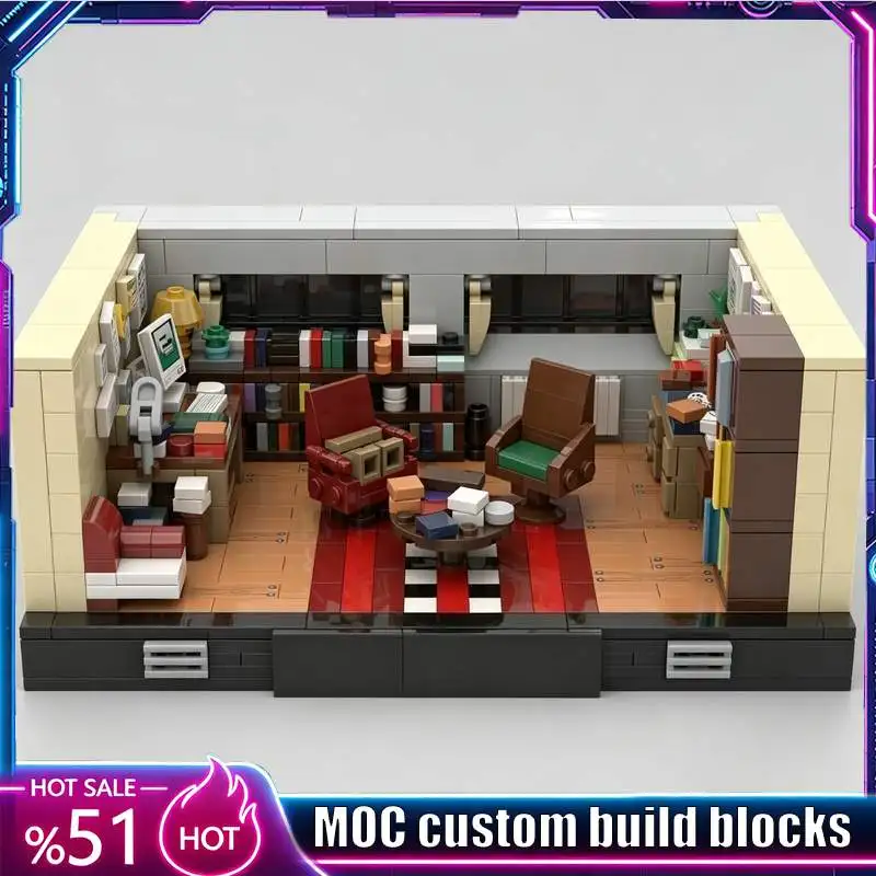 779Parts Movie Therapy Office Scene MOC Model Custom Puzzle Architecture DIY Creative Assembly Collectible Blocks Display Gift