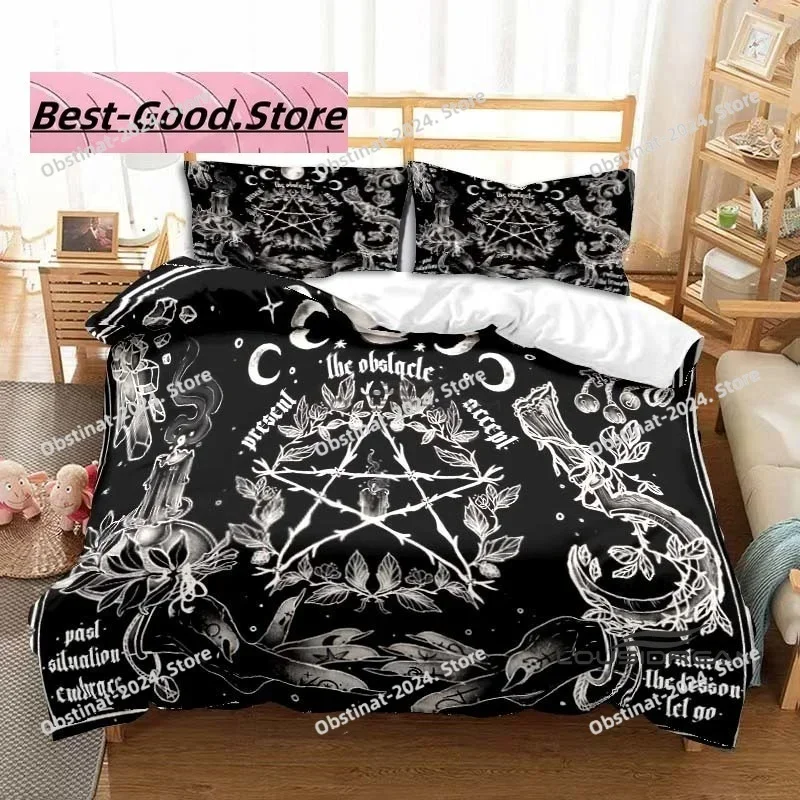

2025 Triple Moon Quilt Cover Pillowcase Print Hecate Witch Gothic Creative Home Decoration Queen King Size Quilt Cover Bedding
