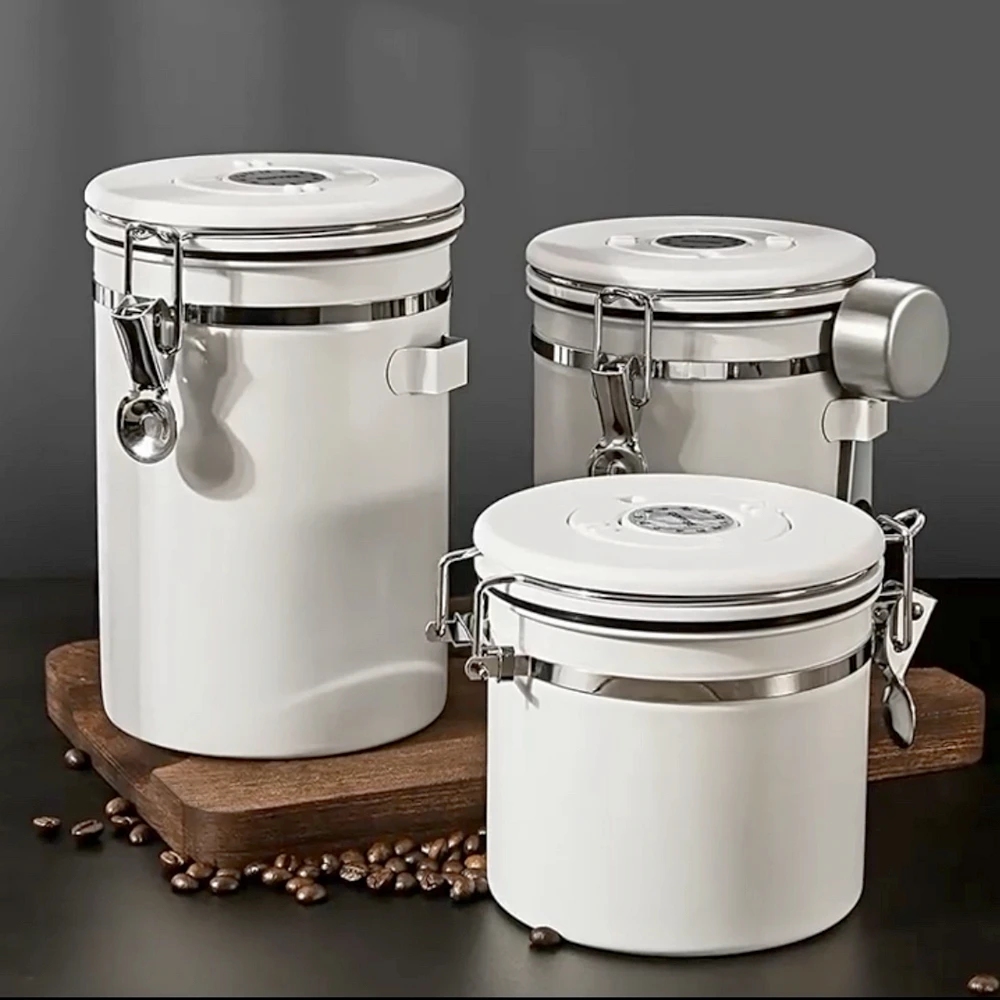 

16oz Coffee Canister Airtight Coffee Container with Scoop Stainless Steel Vacuum Coffee Beans Storage Jar 11oz 22oz for Kitchen