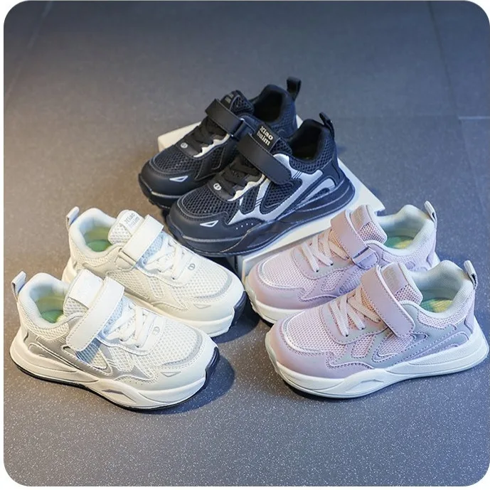 

Спортивная обувь для девочек. Детские кроссовки. Розовые кроссовки с дышащей сеткой и сердечками. Милые кроссовки на липучке. Детская повседневная обувь.