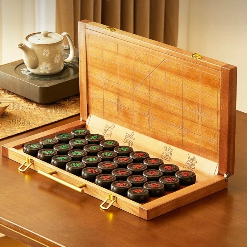 Luxury Strategy Chinese Chess Portable Adult Small Gift Chinese Chess Professional Wooden Handmade Ajedrez Chino Educational Toy