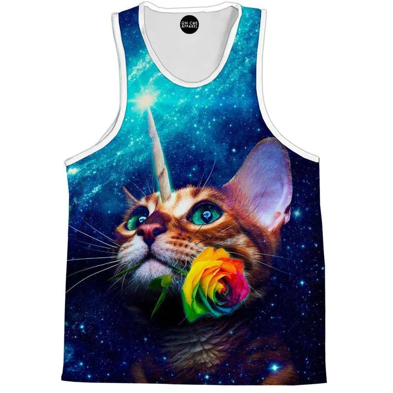 Sky Cat Tank Tops Men Women 3d Printed Cute Lightning Cat Vest Tops Girl Y2k Tops Graphs T-shirts Kid Gym Hawaii Beach Tank Top