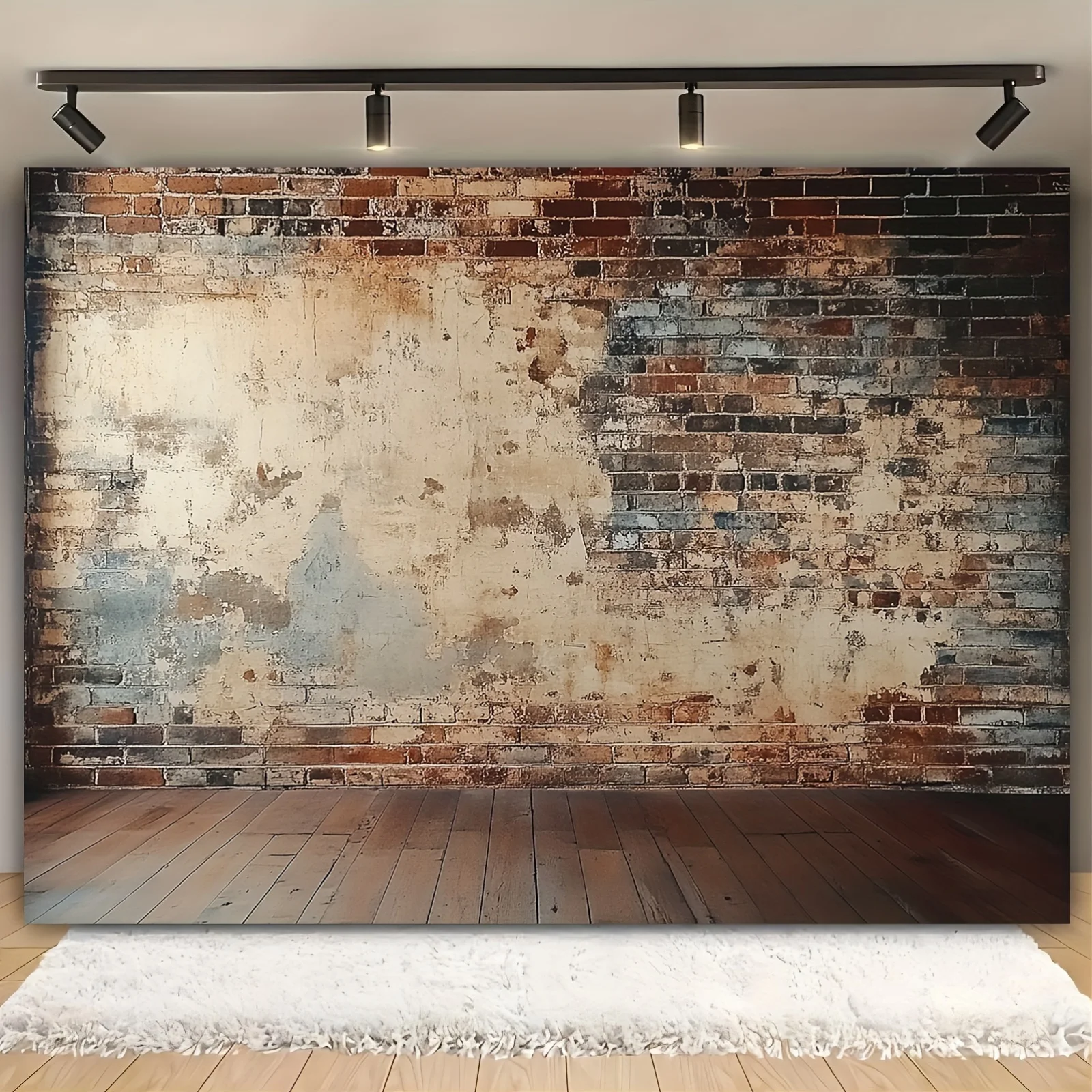 1-teiliger Vintage-Ziegelwand-Hintergrundstoff, geeignet für Geburtstage, Feiertage, Partys, mit mehreren Größen zur Auswahl