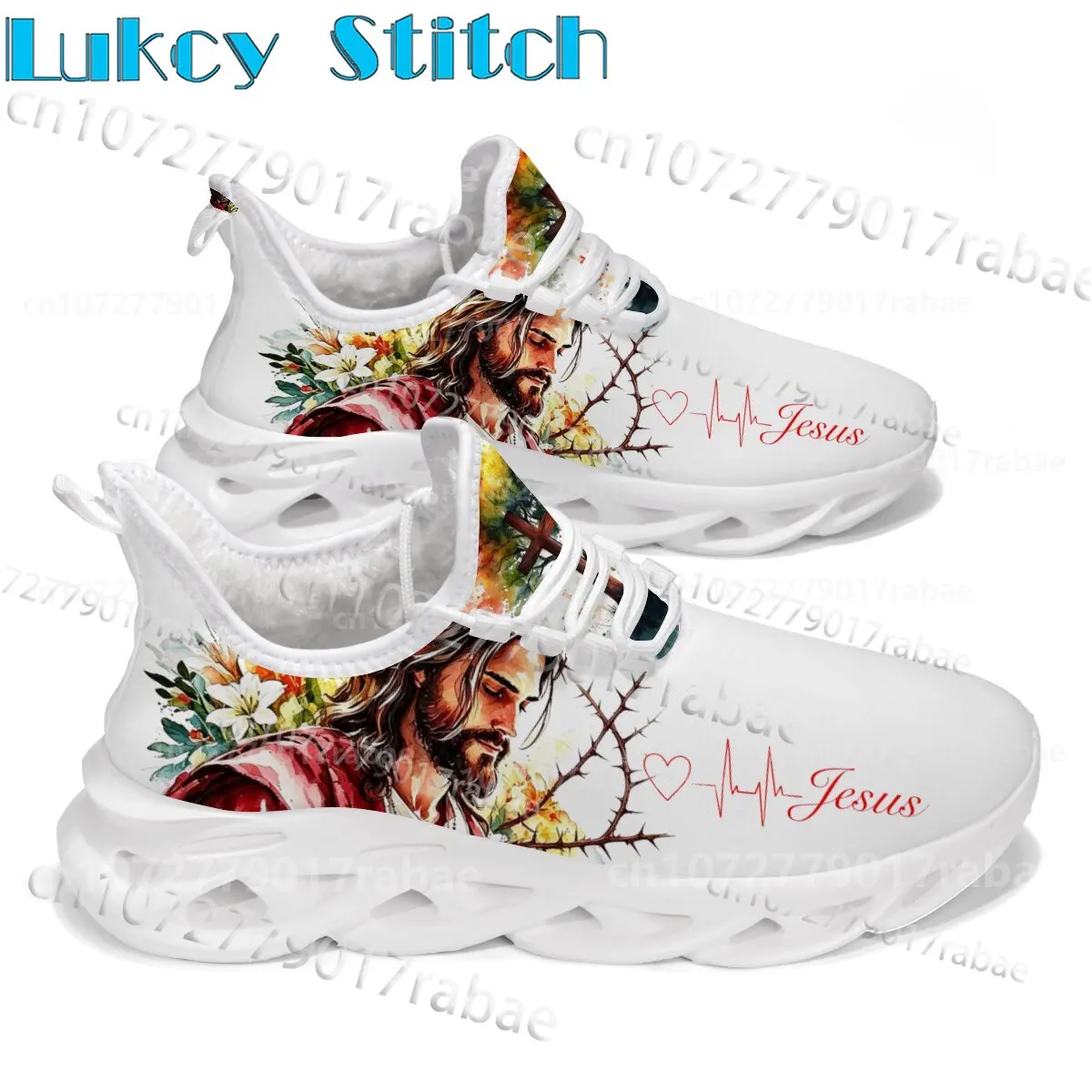 Men Women Winter Casual Sneakers Comfortable Thick Fleece Inside Faith Jesus Pattern Breathable Upper Non Slip Walking Footwear