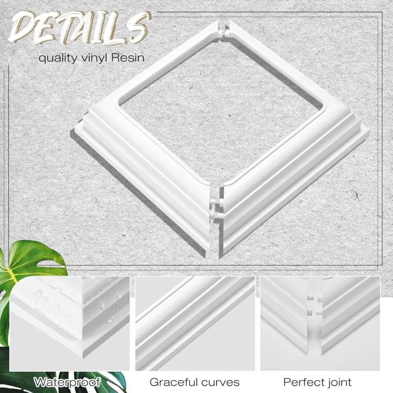 Vinyl Post Skirt Weather-Resistant Deck Post Base Cover Waterproof for Porch, Patio