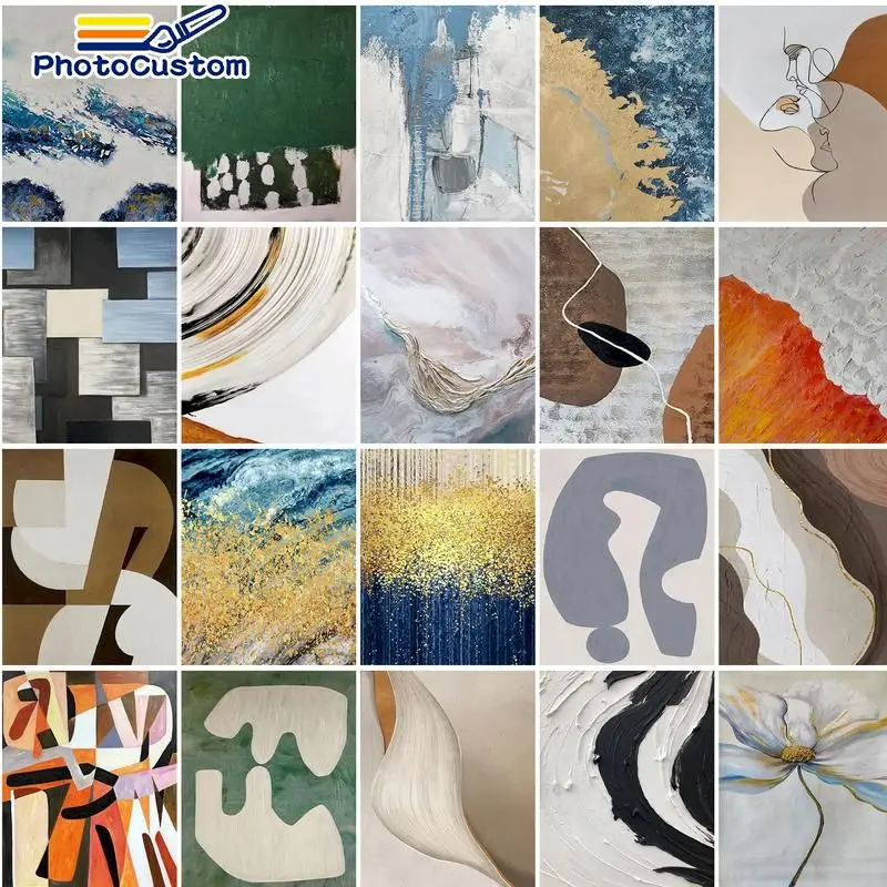 

PhotoCustom Picture By Number Abstract Kits For Adults Handpainted DIY Paint By Number Landscape On Canvas Home Decor