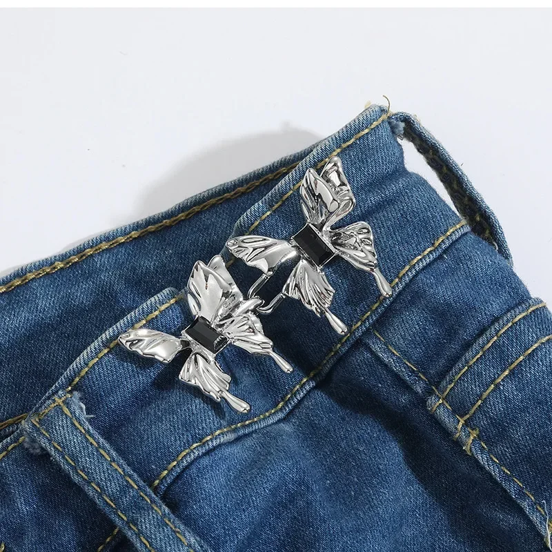 Bouton Papillon pour Jeans, réinitialisation de Taille Réglable, Épingles en Métal, Accessoires de Vêtements, Broche de Couture, Serrer la Taille,