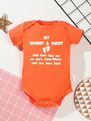 Creative Text Baby Girl Clothes Orange Infant Onesie Funny Newborn Boy Body Pajamas Cartoon Fashion Urban Toddler Romper