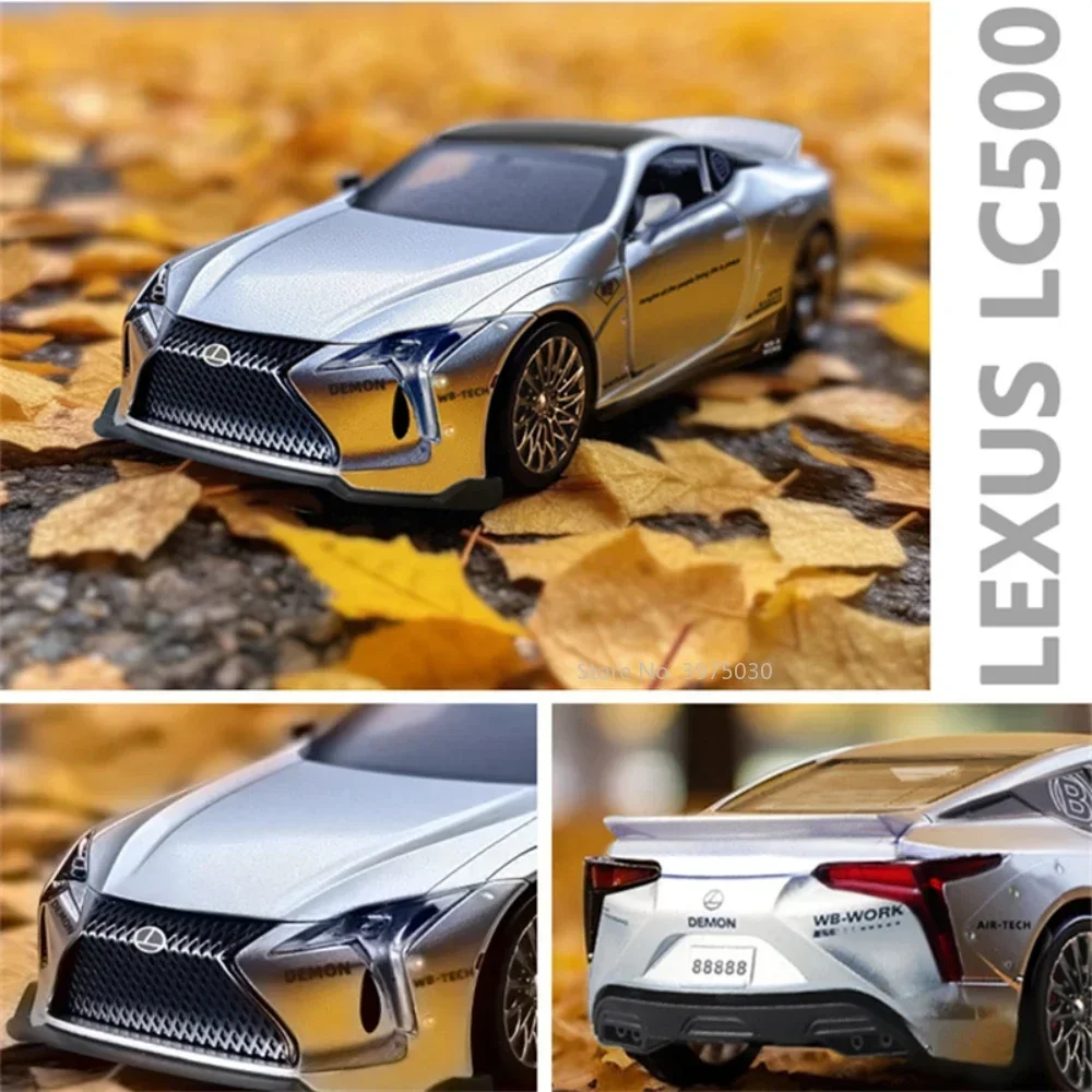 1:32 Alloy Diecast Car Toy LEXUS LC500 Sports Car Metal Model Simulation With Pull Back Sound And Light Collection Children Gift