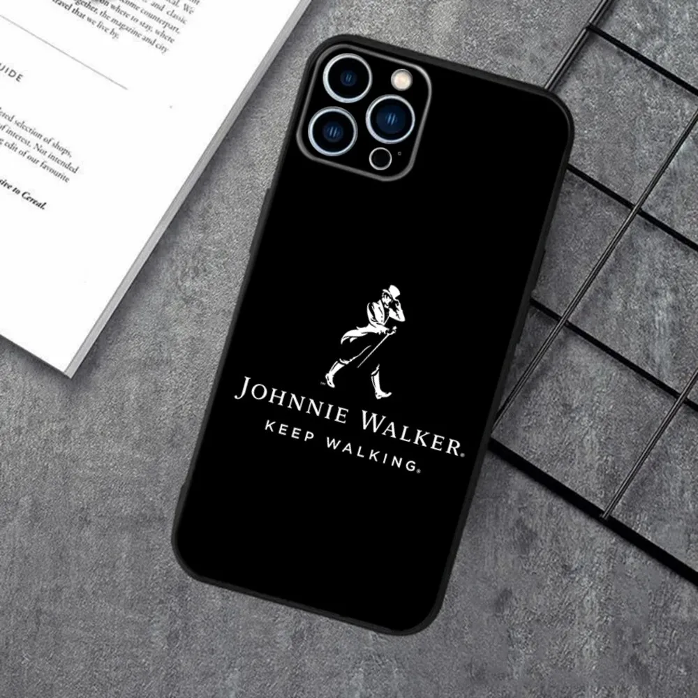 J-Johnnie Walker Logo Phone Case For Apple iPhone 15,14,13,12,11,XS,XR,X,8,7,Pro,Max,Plus,mini Silicone Black Cover