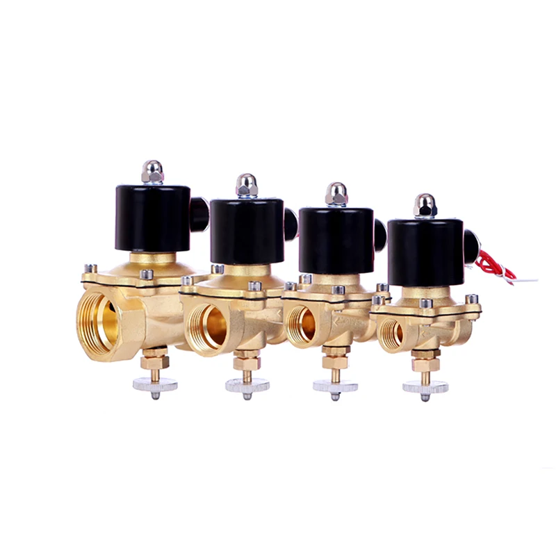 

Normally Closed Electric Solenoid Valve Brass With Manual Emergency Switch 1/2" 3/4" 1" DN15 DN20 DN25 Water Valves 12V 24V 220V