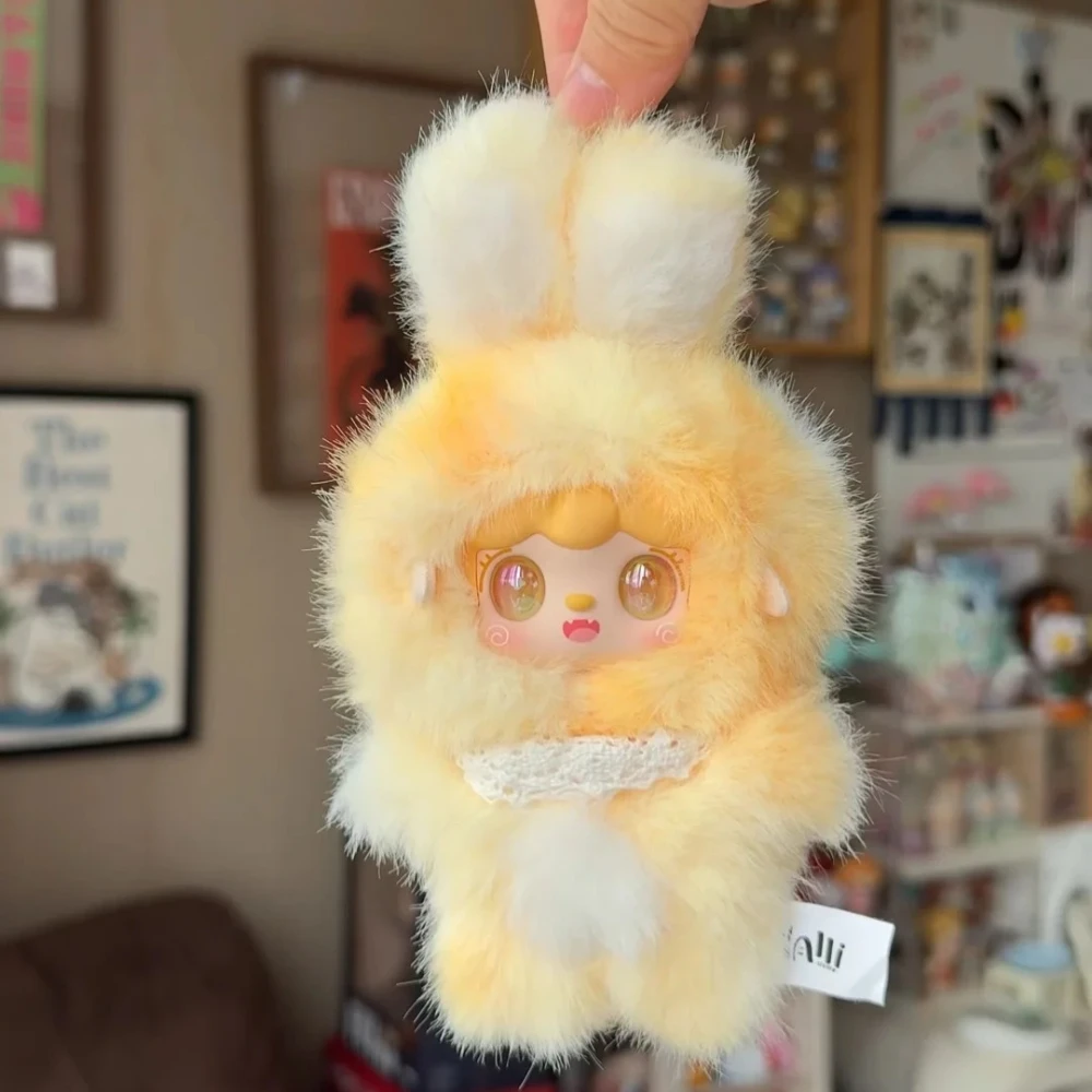 Echte Yooki V5 Hopping Bunny Serie Plüsch Blind Box Kawaii Vinyl Gesicht Schlüsselbund Action Figur Tasche Anhänger Mystery Box Geschenk Spielzeug