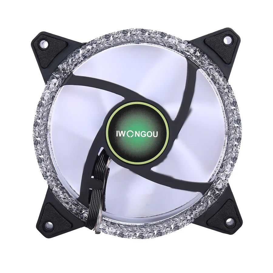 IWO-RGB Ventilador de refrigeração com velocidade ajustável, refrigerador do computador, LED, ventilador da caixa do computador, dissipador, PC Fans ajustáveis, 120mm