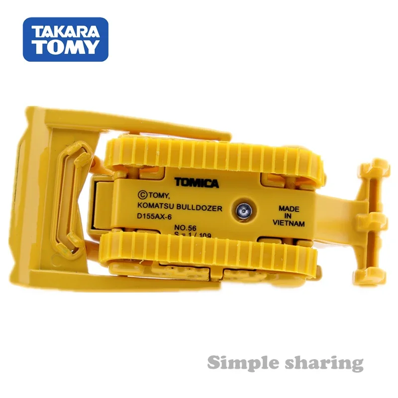 Takara Tomy Tomica No. 56 Komatsu Bulldozer D155AX-6 Scale 1/109 Construction Vehicle Diecast Metal Model Kit Toys For Children