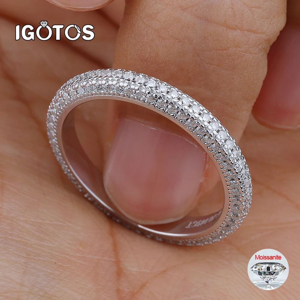 

Full Eternity Moissanite Ring for Women Men Diamond Wedding Band Engagement Anniversary Gift in S925 Sterling Silver